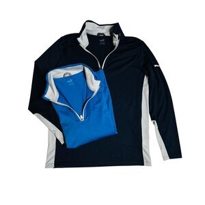Puma Men's Black and Blue Quarter Zip Athletic Sweatshirts 2 pc